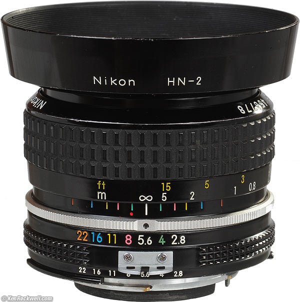 Nikon 28mm f/2.8 with HN-2 Hood