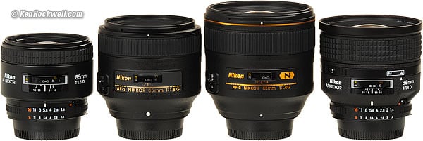 Nikon 85mm lenses compared