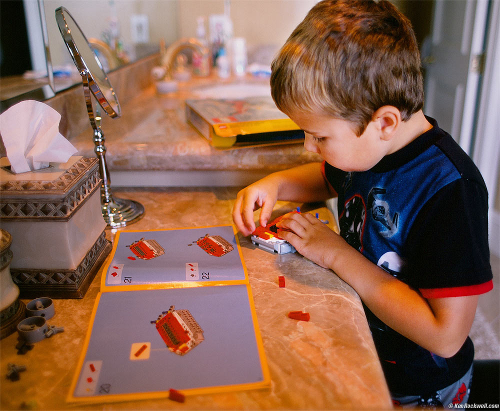 Ryan making Legos