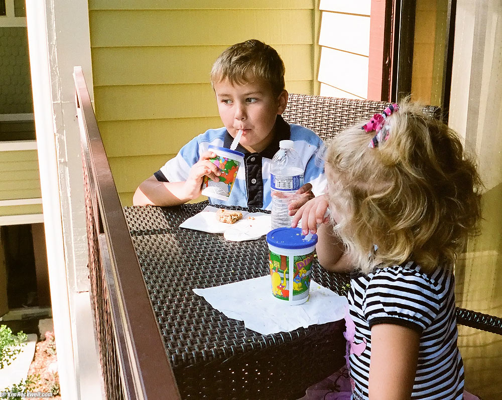 Ryan and Katie on the balcony at Lake Arrowhead, 8:55 AM