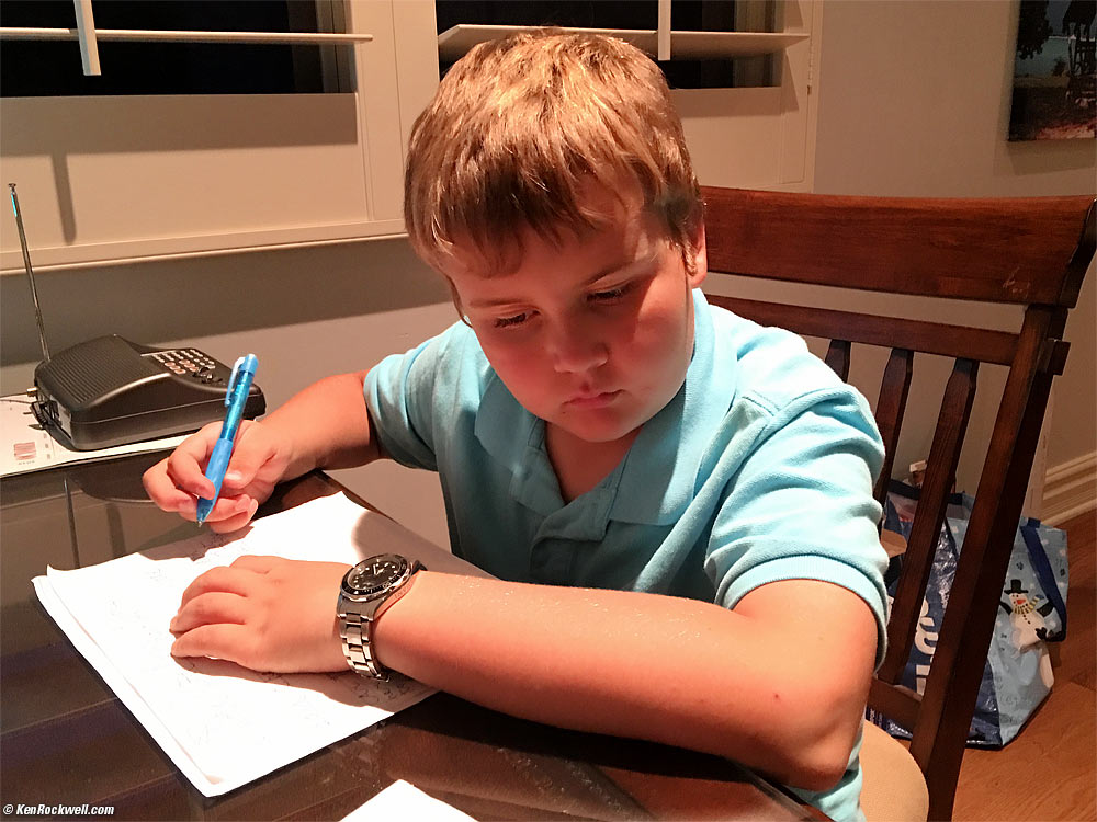 Ryan does his OT homework