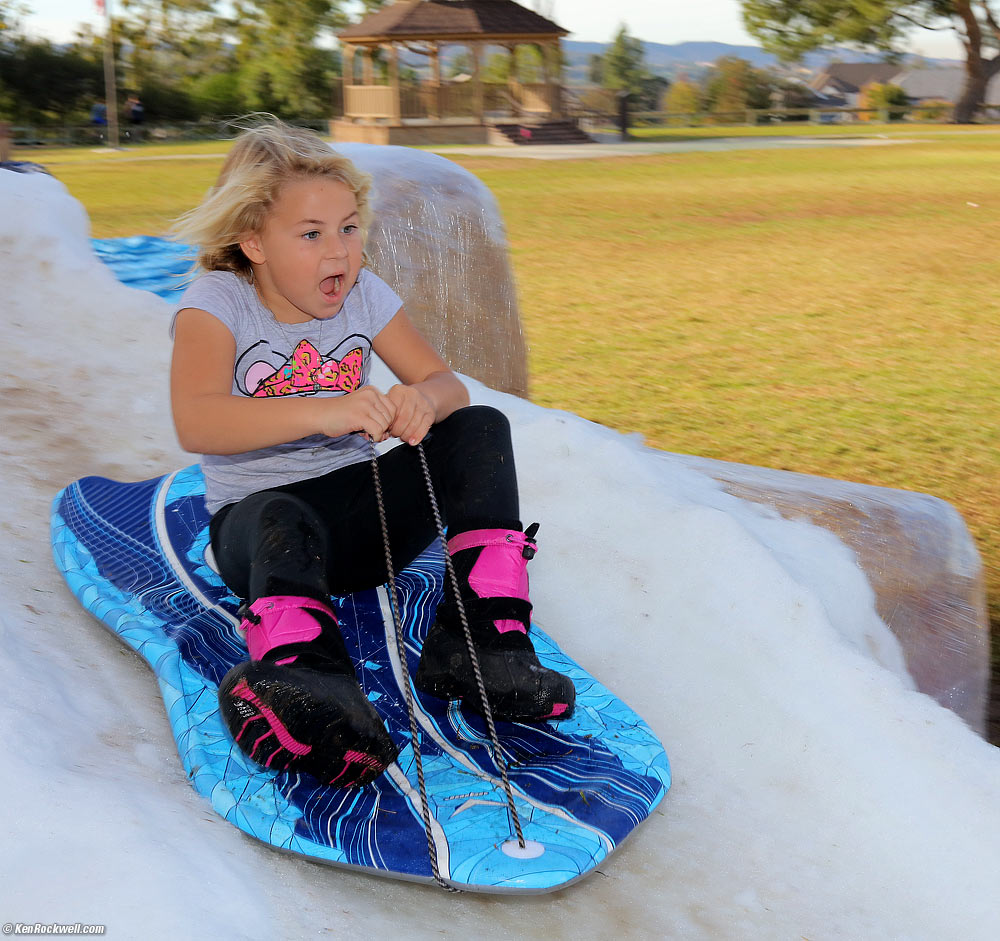 Katie sledding