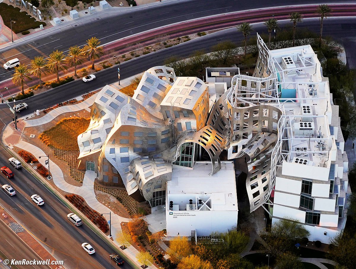 Aerial view of Frank Gehry Lou Ruvo Brain Health Center, Las Vegas