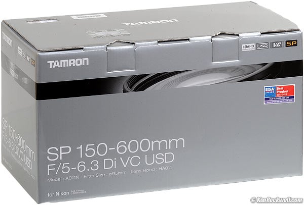 Box, Tamron 150-600mm f/5-6.3 