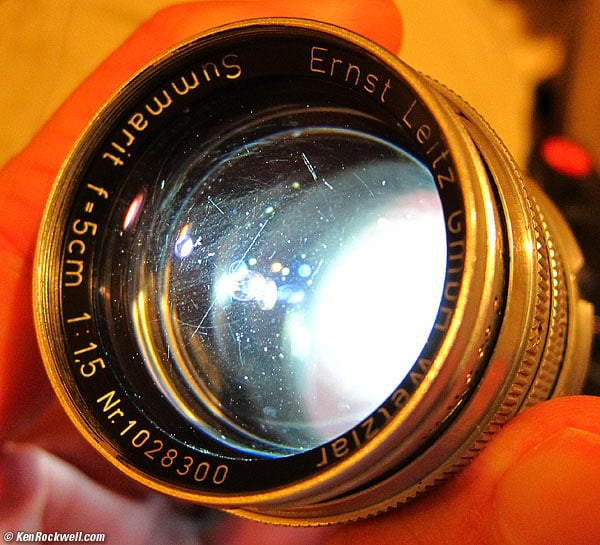Scratched lens