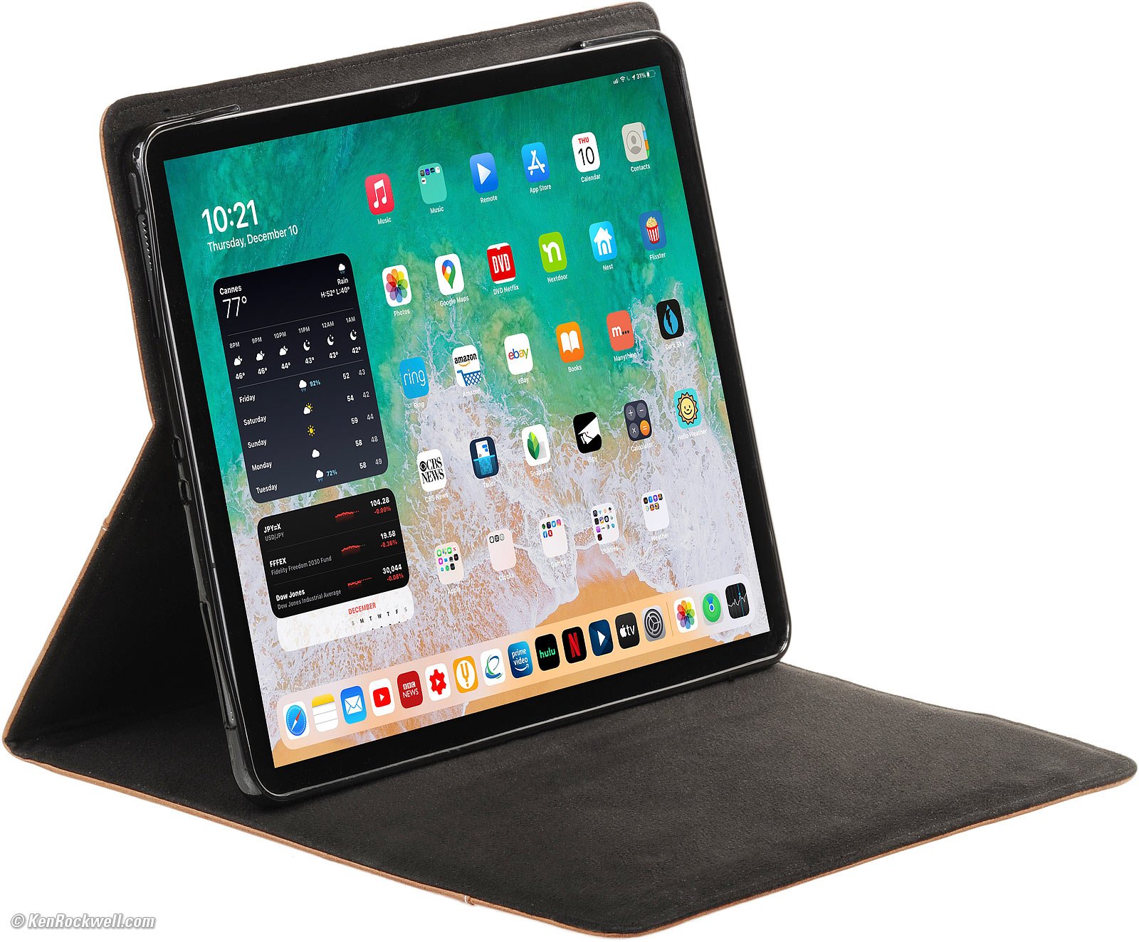 MacCase Premium Leather Gen 5 iPad Pro 12.9 Folio Case - Black