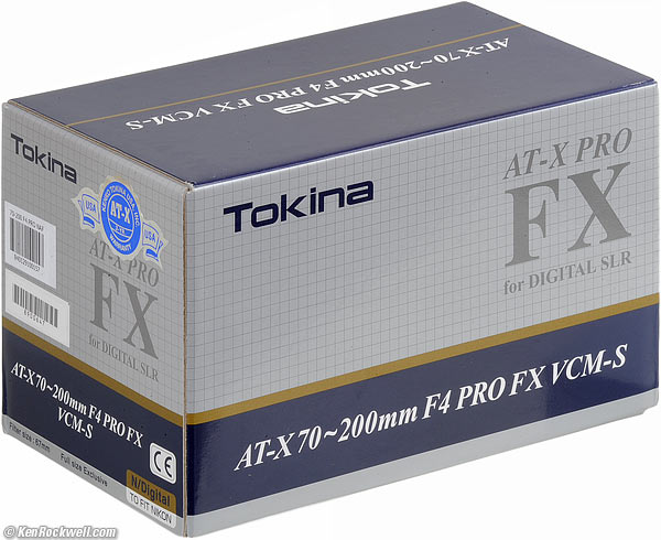 Tokina 70-200mm /4 box