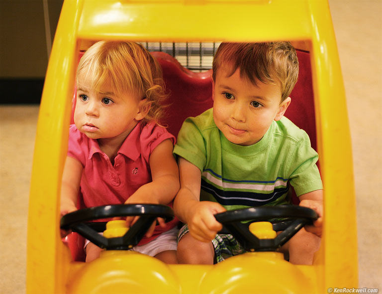 Ryan and Katie driving inside the grocery store, Kihei, Maui. 11:03 AM.
