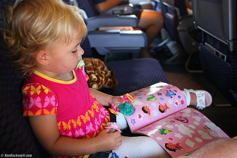 Katie all ready for takeoff, Honolulu. 1:08 PM.