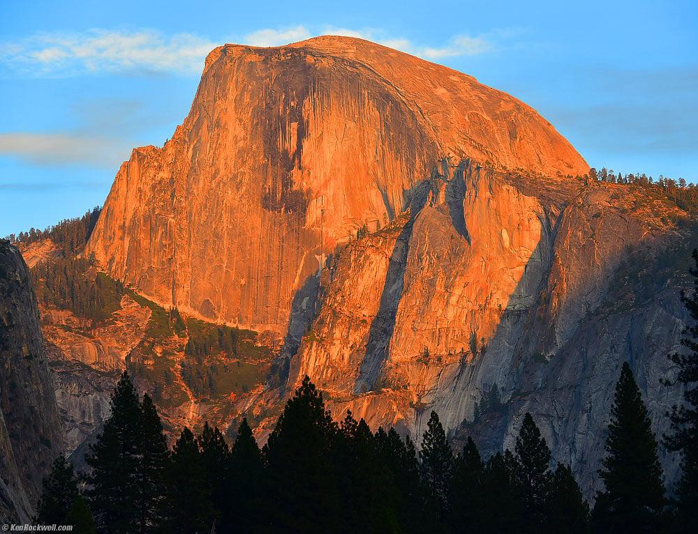 Last Light on Half Dome as Seen from Stoneman Meadow, Yosemite Valley
