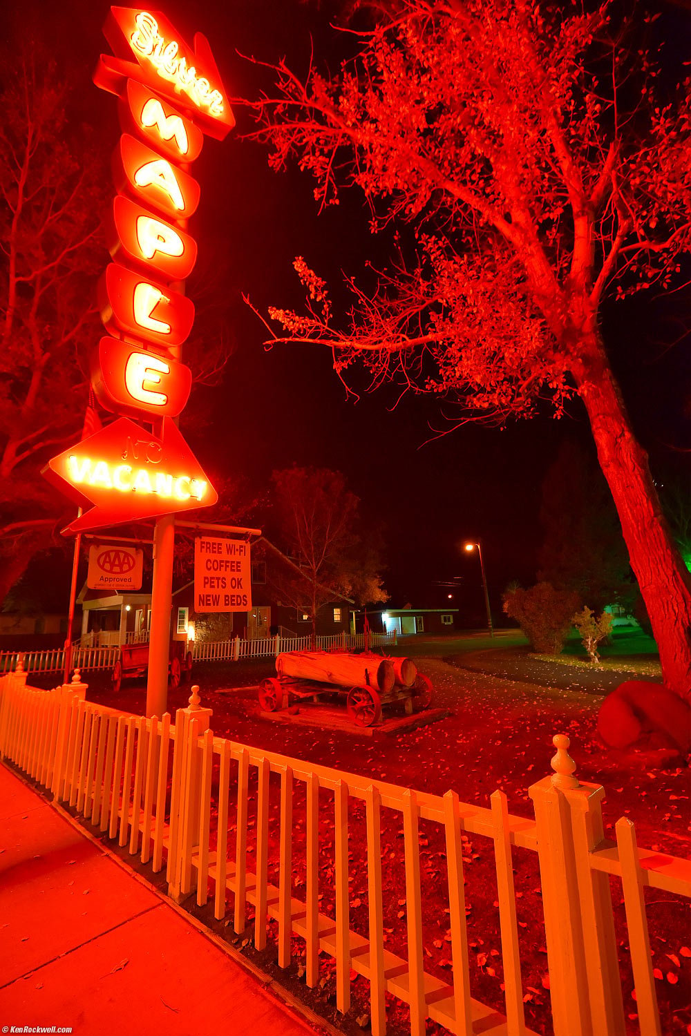 Silver Maple Motel after Dark, Bridgeport, California