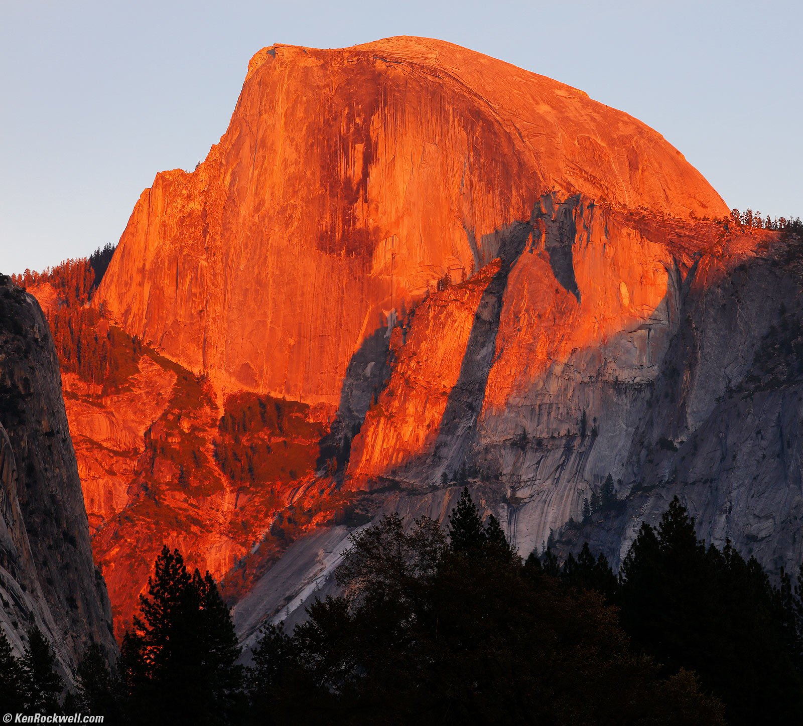 Last Light on Half Dome as Seen from Stoneman Meadow