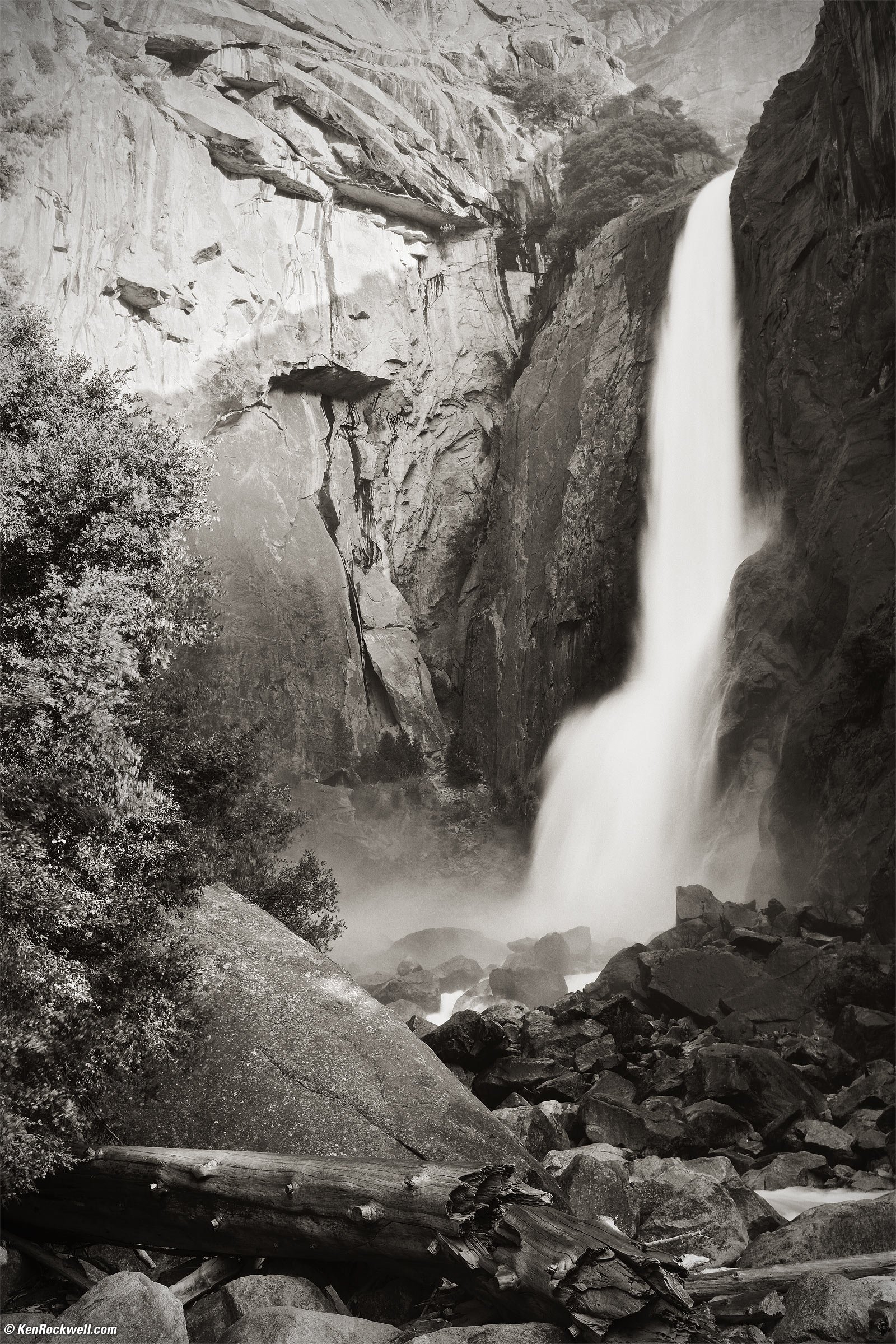 Yosemite Falls in Black and White