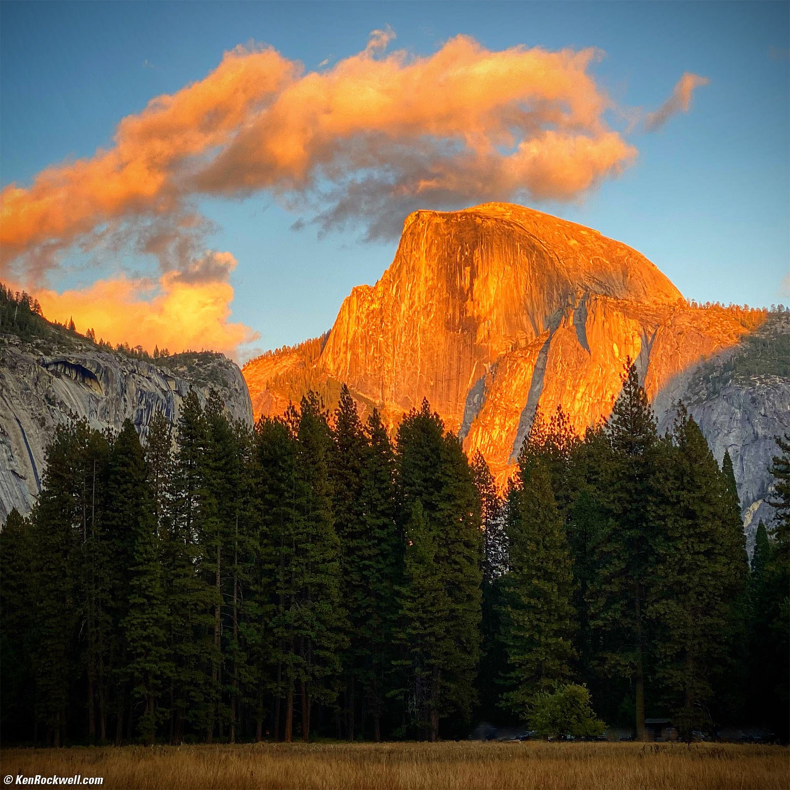 Sunset on the Half Dome, Yosemite Valley