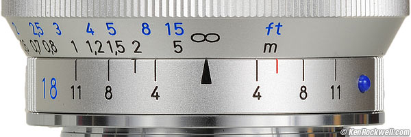 Zeiss 18mm f/4 ZM Focus Scale