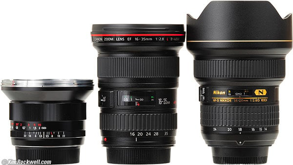 Zeiss 18mm f/3.5 compared to Nikon and Canon